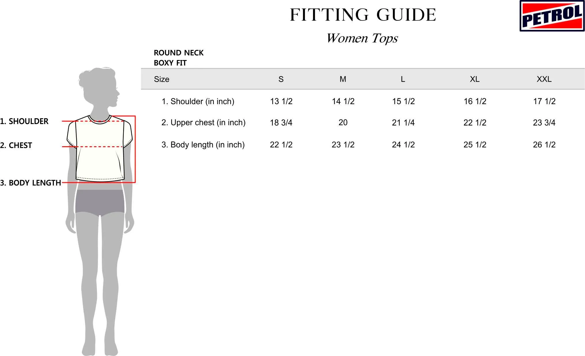 Petrol Basic Tees for Ladies Boxy Fitting Shirt CVC Jersey Fabric Trendy fashion Casual Top Frost T-shirt for Ladies 150219-U (Frost)