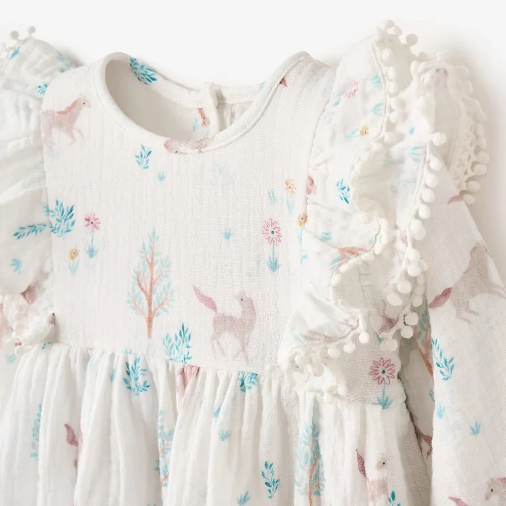 Pony Meadow Organic Muslin Dress and Bloomer Set
