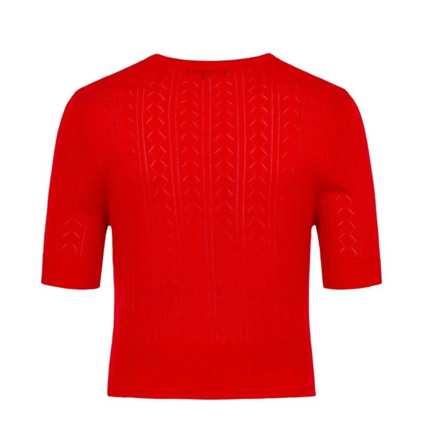 Red Lasercut Wendi Cardigan- Size Small