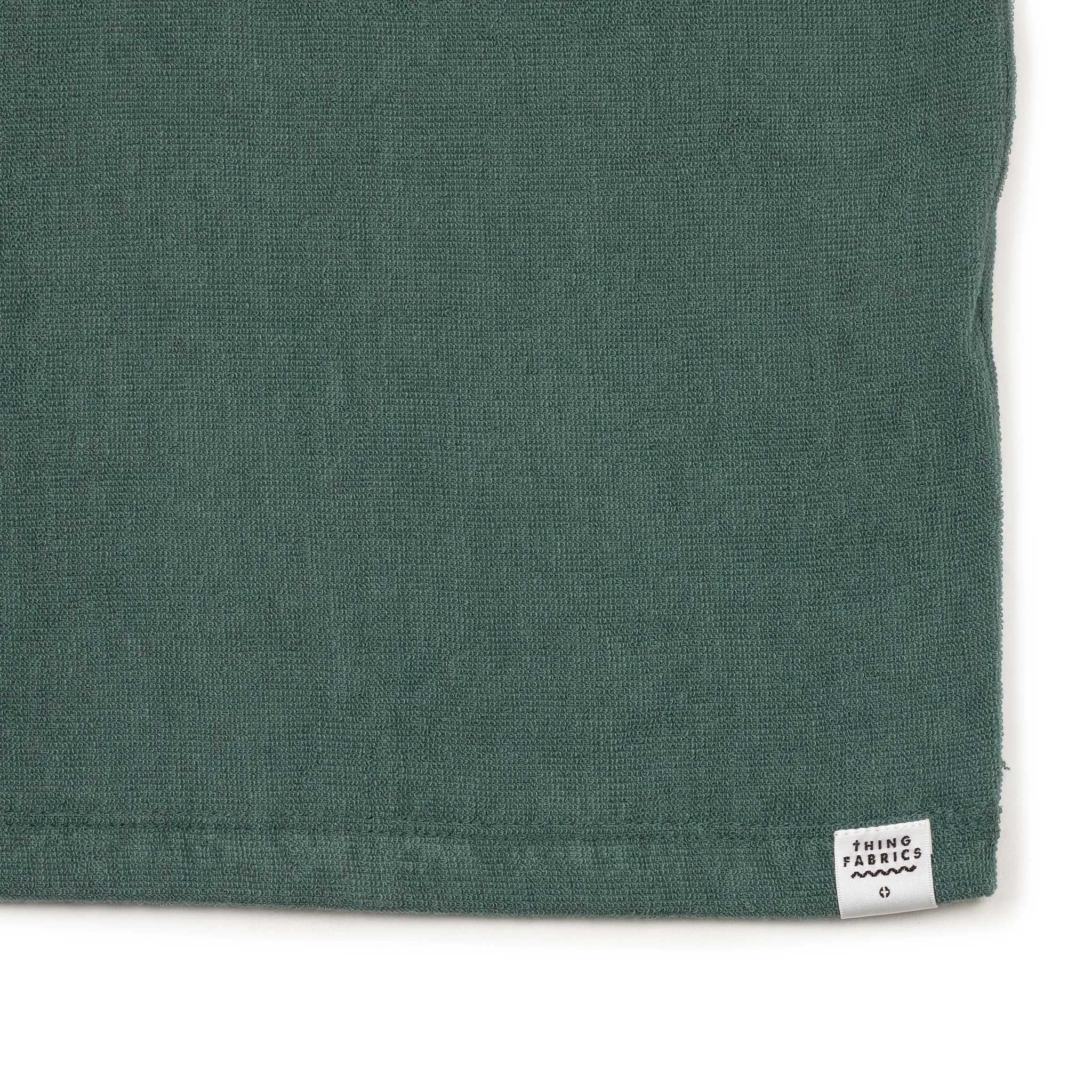 Relaxed terrycloth T-shirt in Pine green cotton mix
