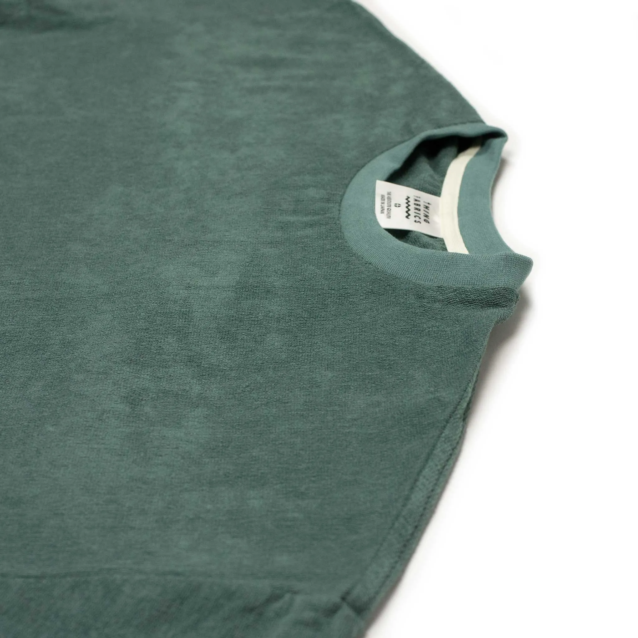 Relaxed terrycloth T-shirt in Pine green cotton mix
