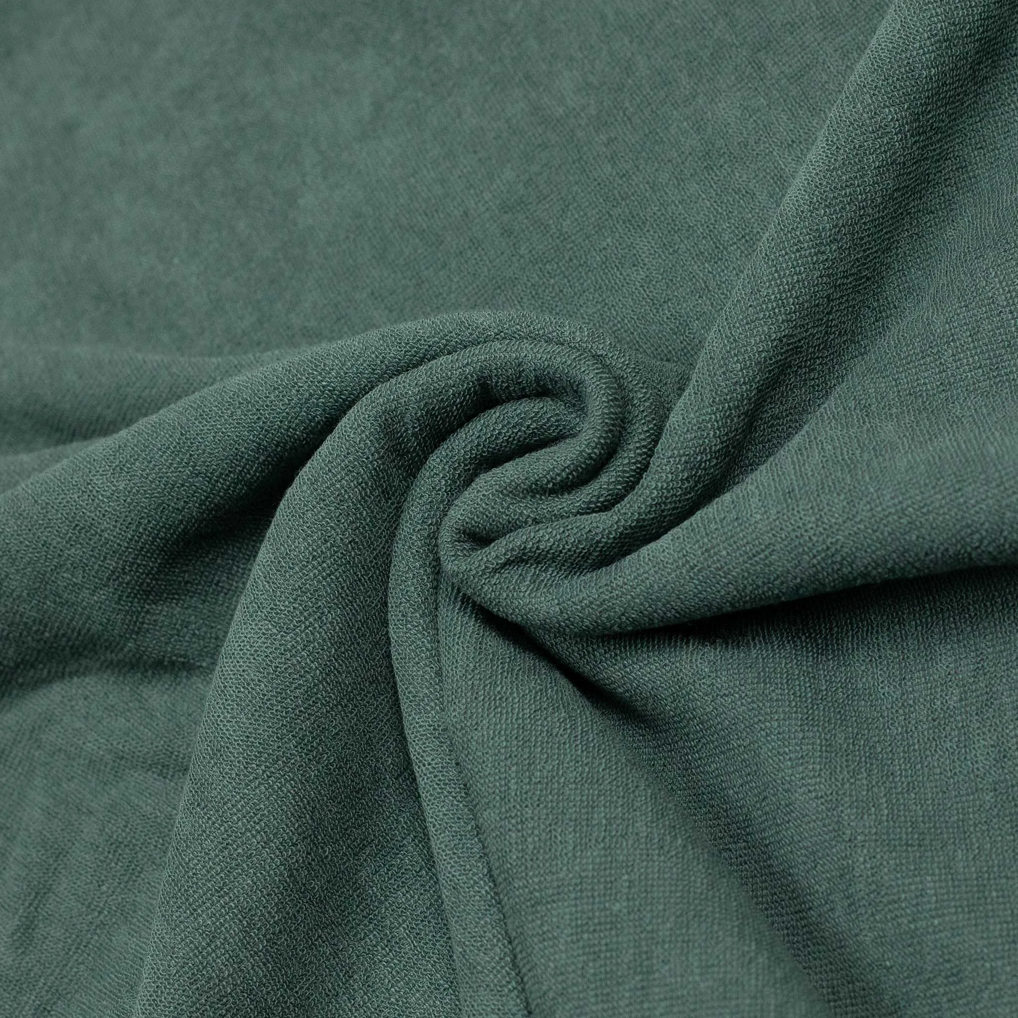Relaxed terrycloth T-shirt in Pine green cotton mix