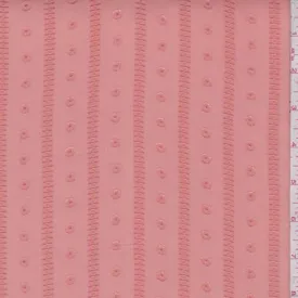 Salmon Orange Jacquard Stripe Chiffon Fabric