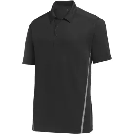 Sport-Tek Men's Black/Heather Grey Contrast PosiCharge Tough Polo