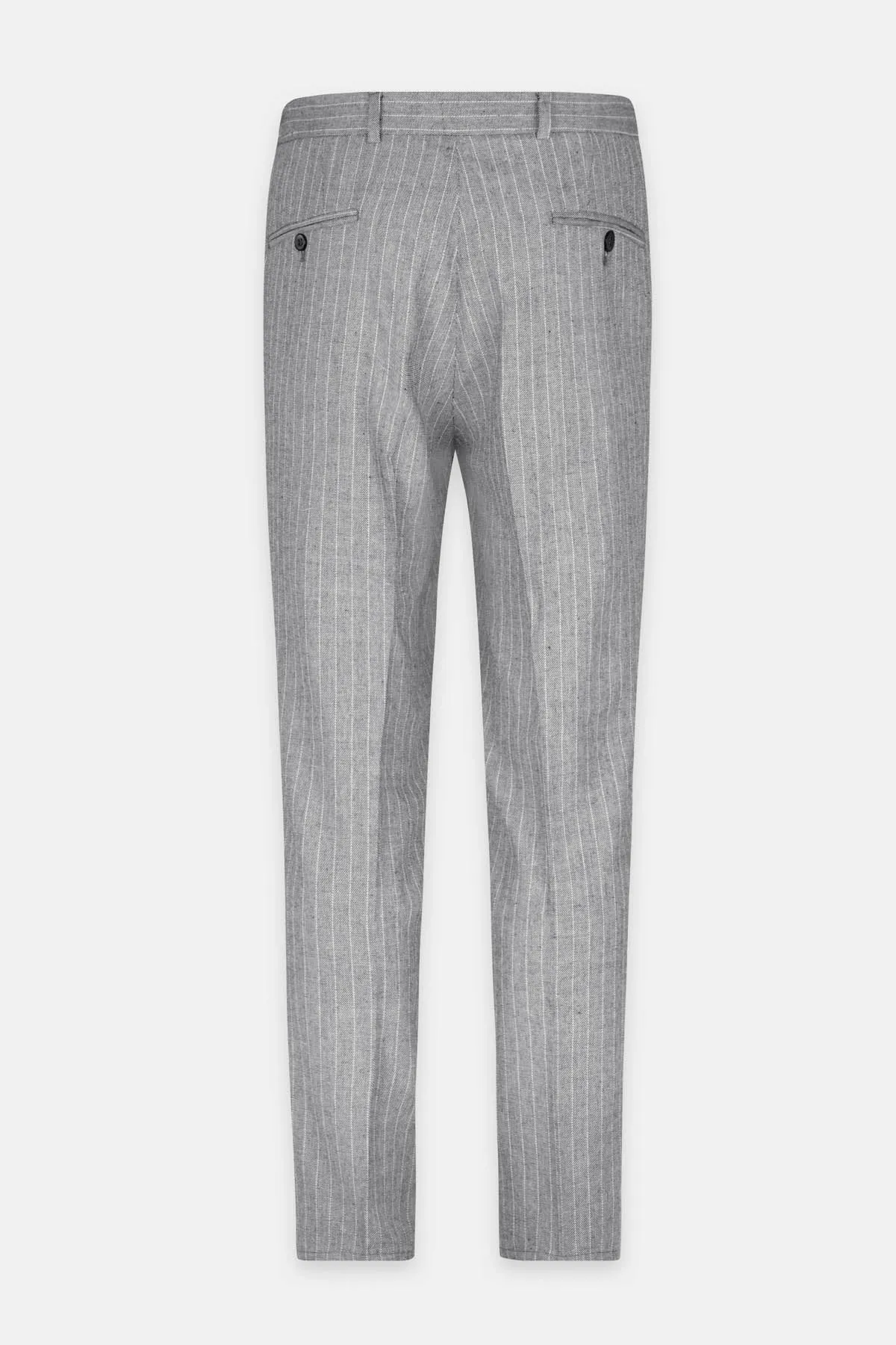 Striped Gray Chino Linen blend Smart Classic pant