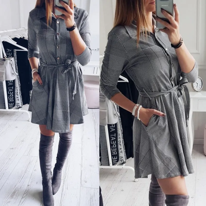 VenusFox fashion Elegant mid sleeve blouses dress
