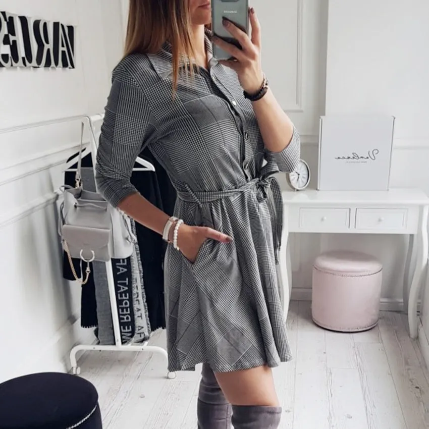 VenusFox fashion Elegant mid sleeve blouses dress
