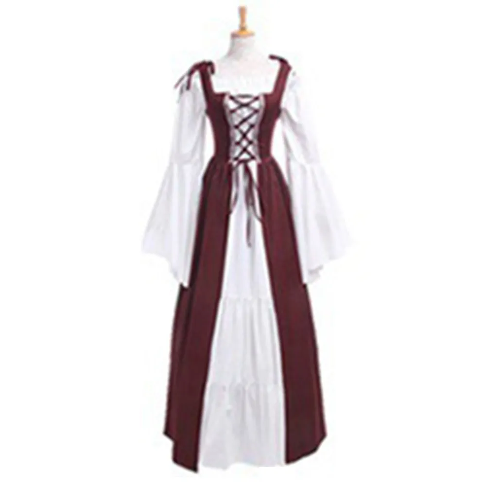 VenusFox Women Corset Medieval Renaissance Vintage Dress
