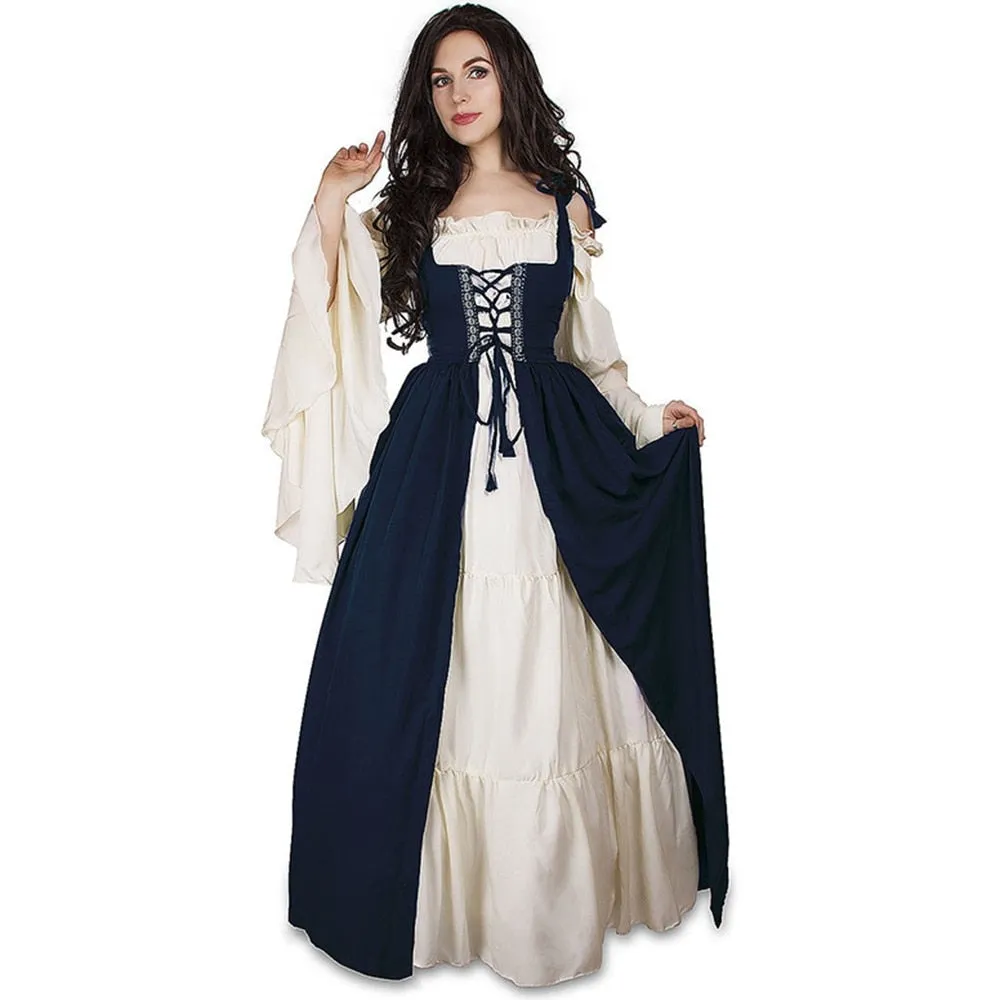 VenusFox Women Corset Medieval Renaissance Vintage Dress