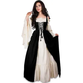 VenusFox Women Corset Medieval Renaissance Vintage Dress