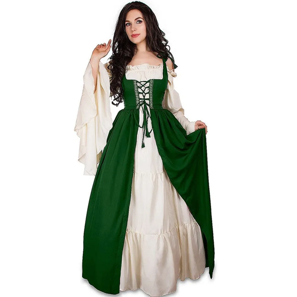VenusFox Women Corset Medieval Renaissance Vintage Dress