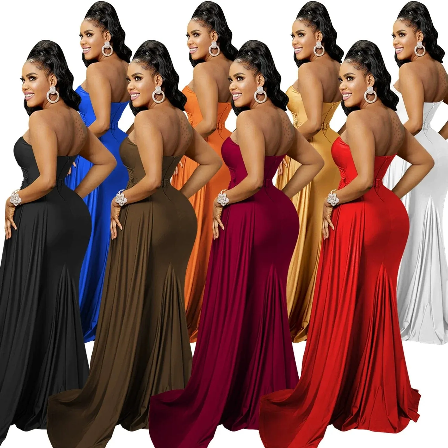 WOMEN'S African Style formal  Pleated Dress African Style formal Pleated Dress