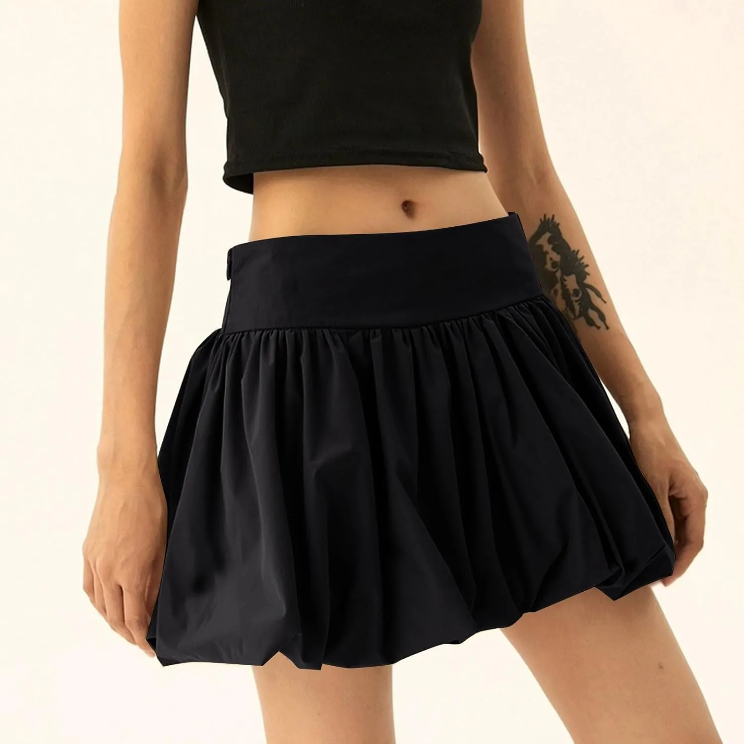 Women's Skirts Summer Boho Mini Skirt High Waist Drawstring Tiered Skirts Trendy, S-XL