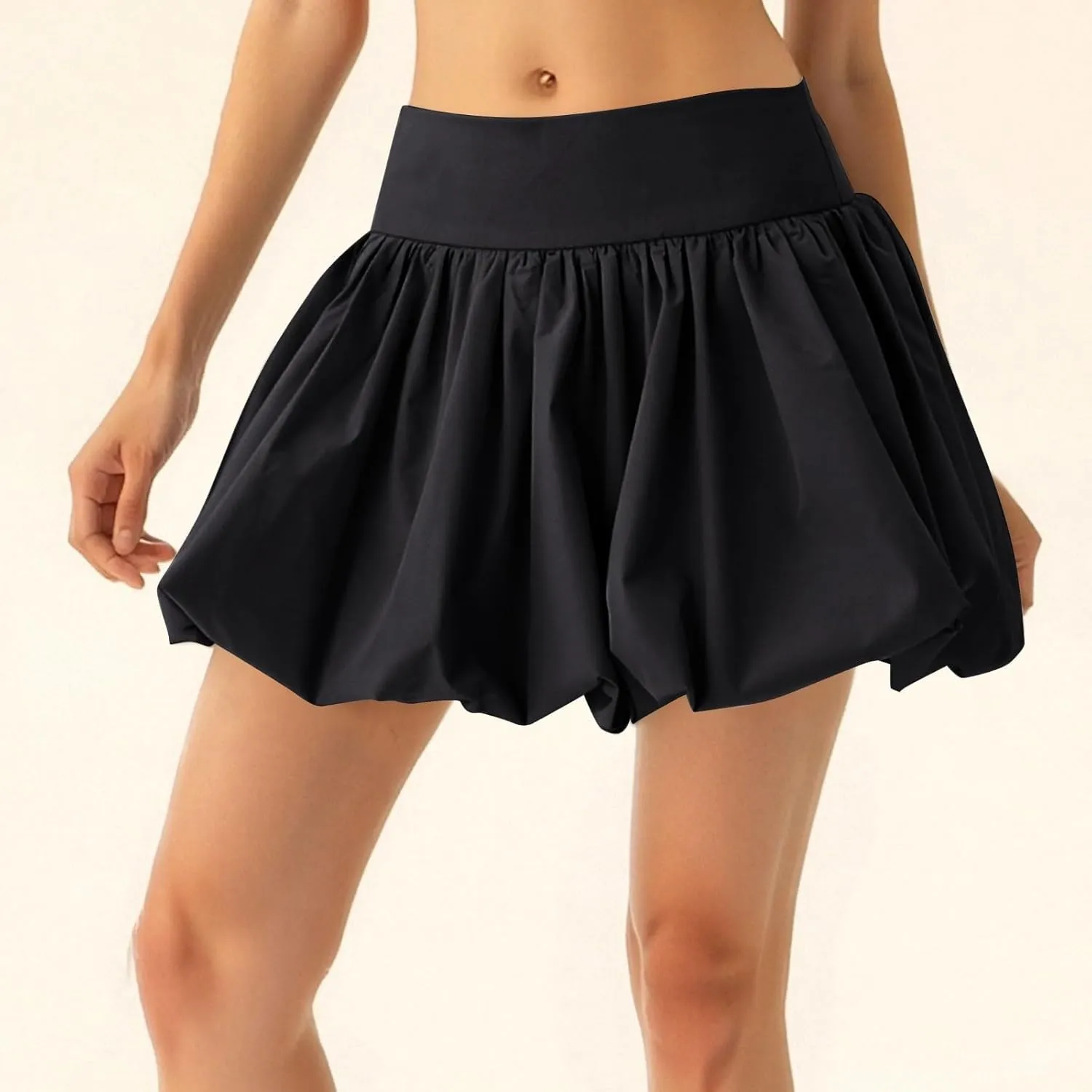 Women's Skirts Summer Boho Mini Skirt High Waist Drawstring Tiered Skirts Trendy, S-XL