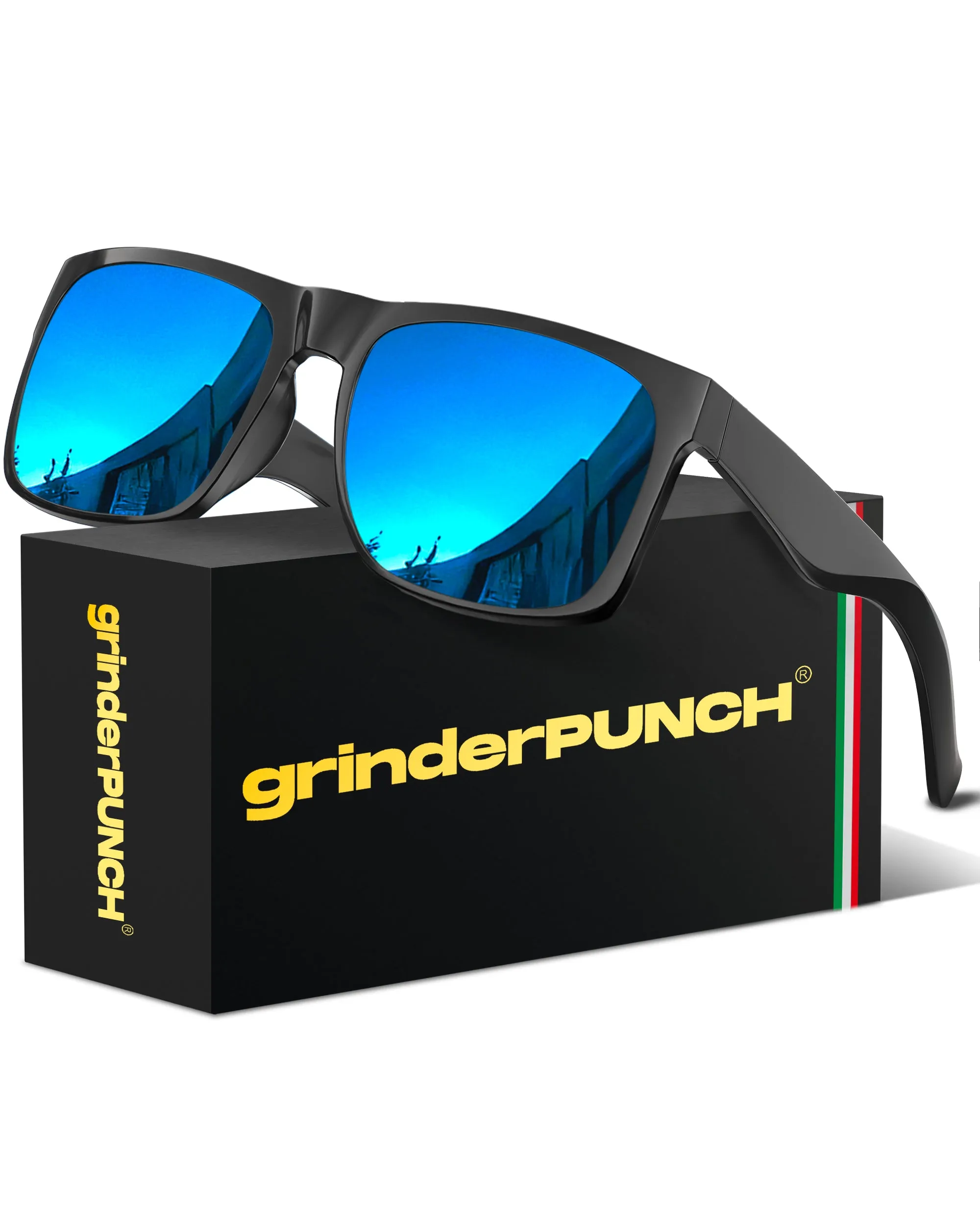 XL Square Polarized Sunglasses Big Wide Frame - Super Dark Lens