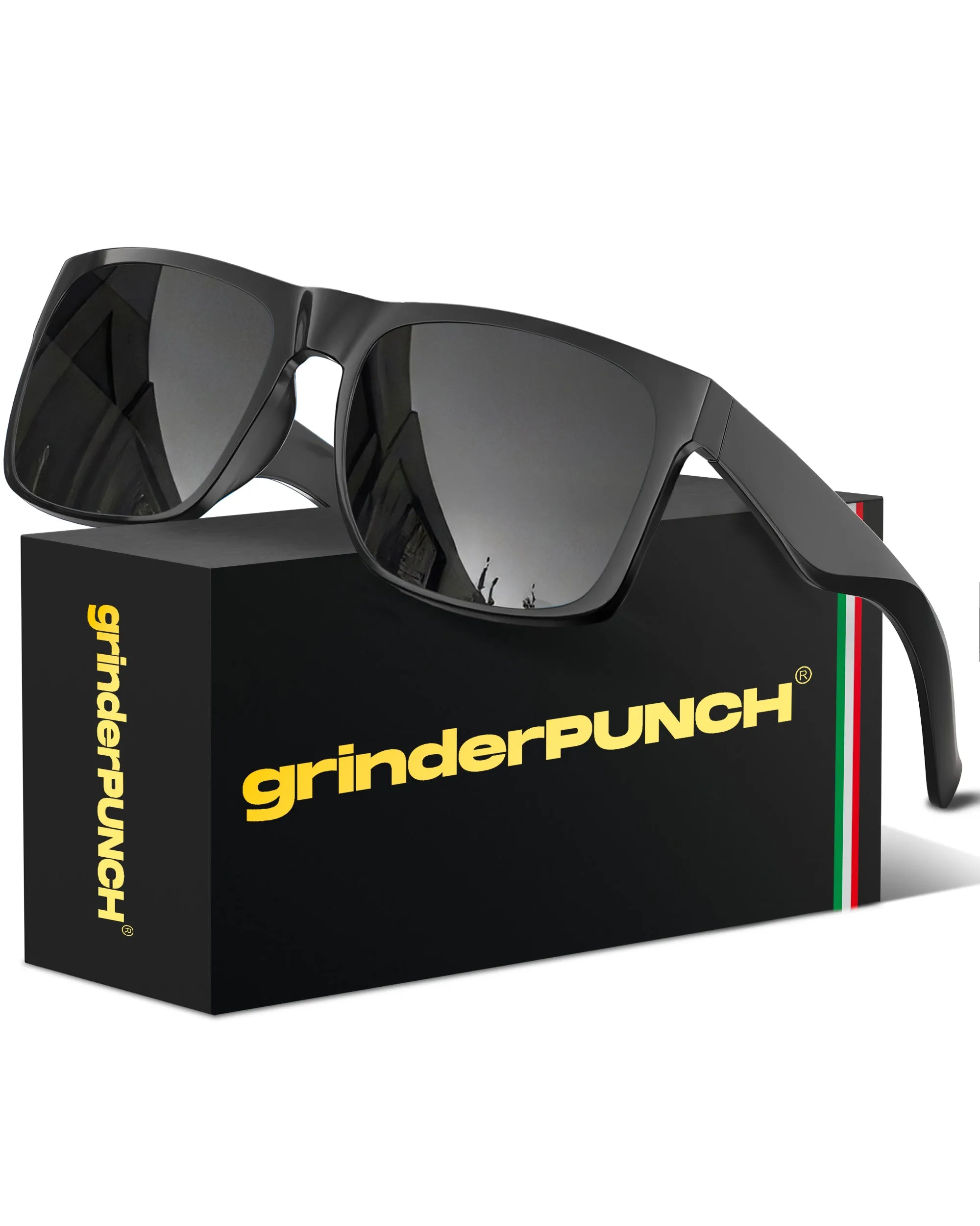 XL Square Polarized Sunglasses Big Wide Frame - Super Dark Lens