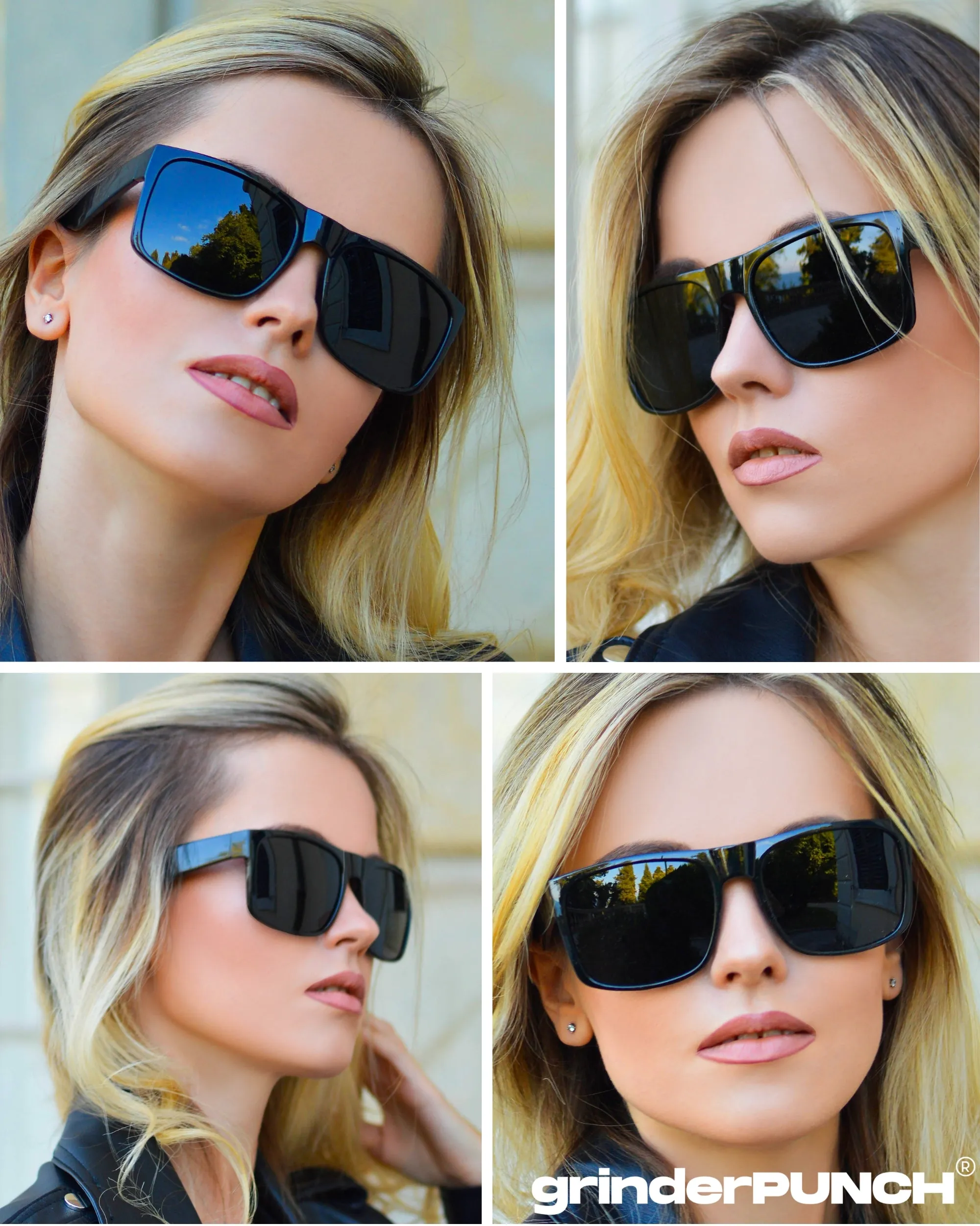 XL Square Polarized Sunglasses Big Wide Frame - Super Dark Lens